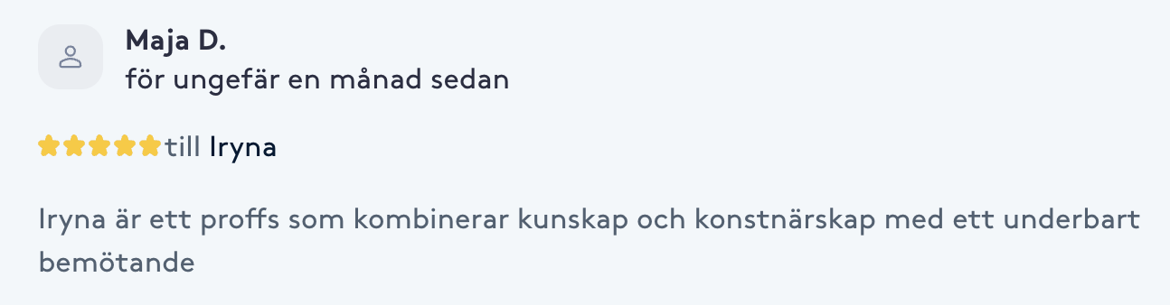 Kundrecension om Iryna Beauty 1